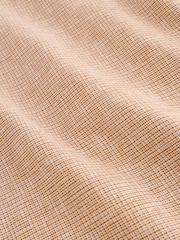 Orange Grandad Collar Cotton Linen Blend Long Sleeve Shirt - Image 8 of 8