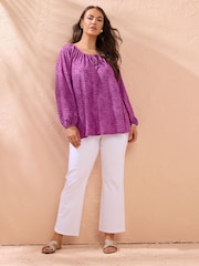 Evans Zebra Print Burnout Blouse - Image 2 of 5