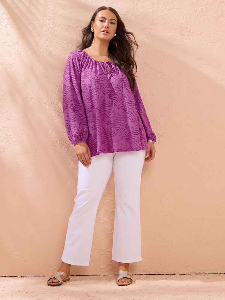 Evans Zebra Print Burnout Blouse - Image 2 of 5