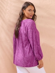 Evans Zebra Print Burnout Blouse - Image 3 of 5