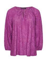 Evans Zebra Print Burnout Blouse - Image 5 of 5