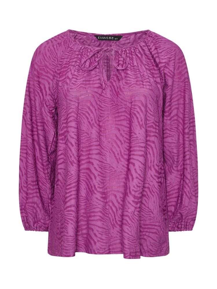 Evans Zebra Print Burnout Blouse - Image 5 of 5