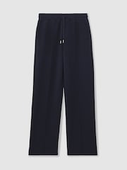 Reiss Navy Jemma Petite Modal-Blend Interlock Wide-Leg Joggers - Image 2 of 7
