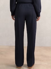 Reiss Navy Jemma Petite Modal-Blend Interlock Wide-Leg Joggers - Image 5 of 7