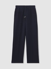 Reiss Navy Jemma Modal-Blend Interlock Wide-Leg Joggers - Image 2 of 6