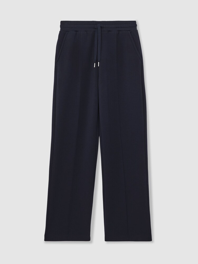 Reiss Navy Jemma Modal-Blend Interlock Wide-Leg Joggers - Image 2 of 6