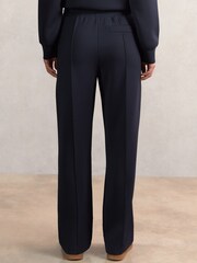 Reiss Navy Jemma Modal-Blend Interlock Wide-Leg Joggers - Image 5 of 6