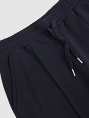 Reiss Navy Jemma Modal-Blend Interlock Wide-Leg Joggers - Image 6 of 6