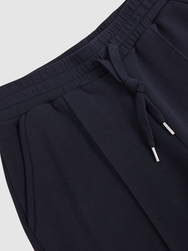 Reiss Navy Jemma Modal-Blend Interlock Wide-Leg Joggers - Image 6 of 6