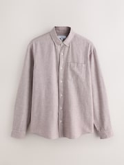 紫色 - 标准项圈 - 棉 亚麻布Blend 长袖 衬衫 - 8的图像6｝