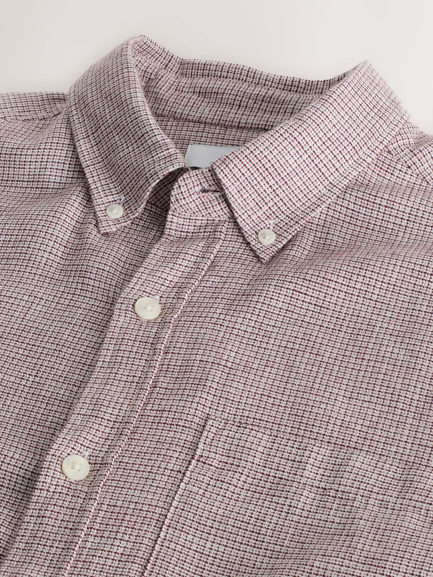 LE Wide×Standard Regular Collar Shirt Buy Purple Classic Collar Cotton Linen Blend Long Sleeve Shirt