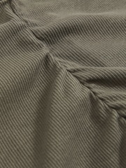 Reiss Khaki Green Trudy Fine Rib Ruched Vest Top - Image 5 of 5