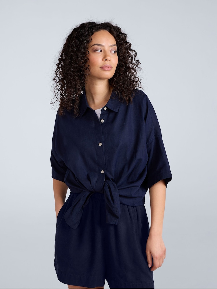 Animal Blue Womens Nova Linen Shirt - Image 1 of 9 Animal Blue Womens Nova Linen Shirt - Image 1 of 9