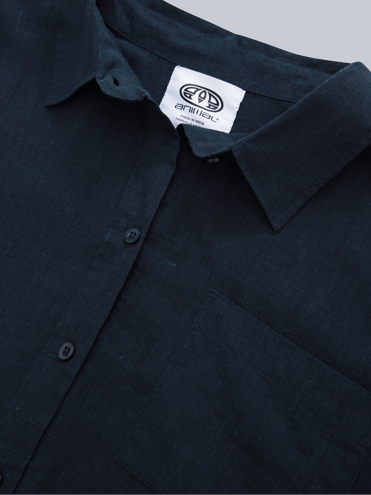 Animal Blue Womens Nova Linen Shirt - Image 3 of 5