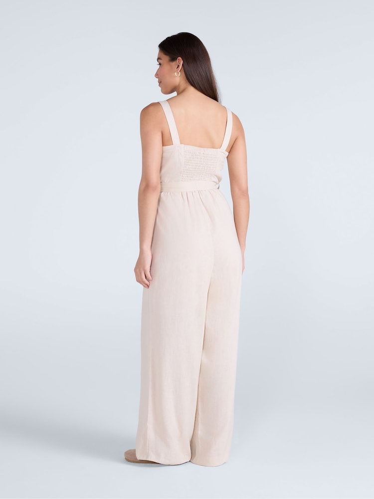 Animal Natural Womens Becca Linen Jumpsuit - Image 2 of 4