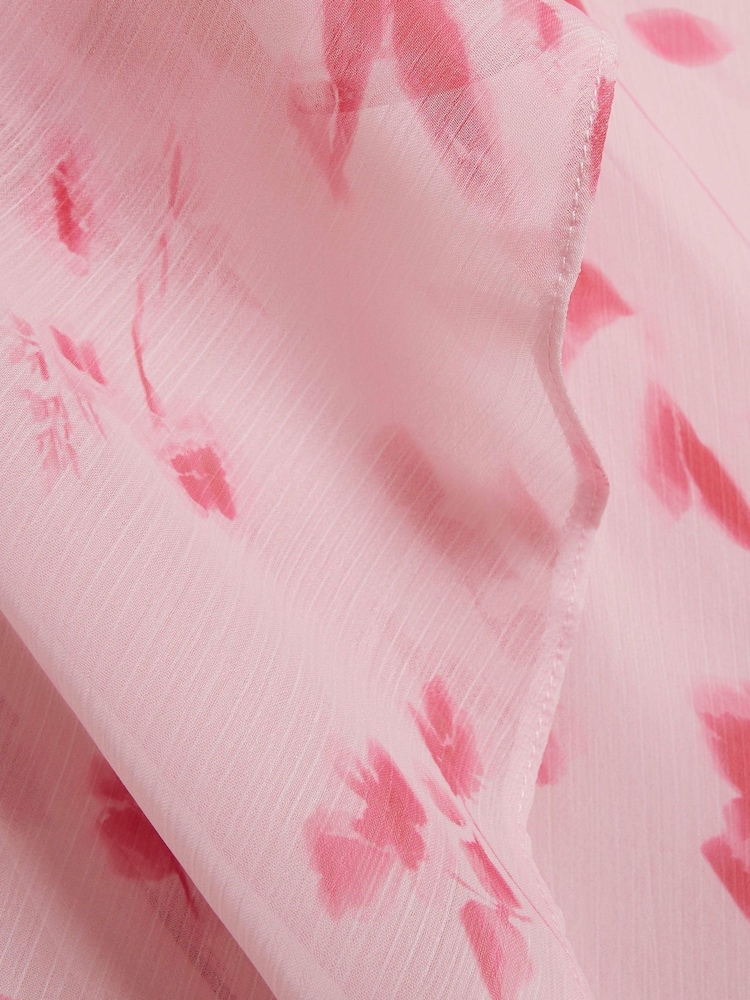 River Island Pink Floral Print Angel Sleeve Corsage Maxi Dress - Image 6 of 6