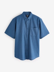 Savile Row Company Classic Fit Linen Cotton Short Sleeve Casual Shirt - Image 1 of 1