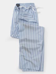 Savile Row Company Blue Twill Wide Stripe Lounge 100% Cotton Joggers - Image 1 of 2