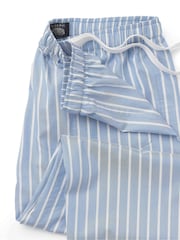 Savile Row Company Blue Twill Wide Stripe Lounge 100% Cotton Joggers - Image 2 of 2
