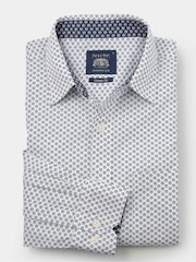Savile Row Company 100% Cotton Classic Fit Printed Casual White Shirt - Image 3 of 3