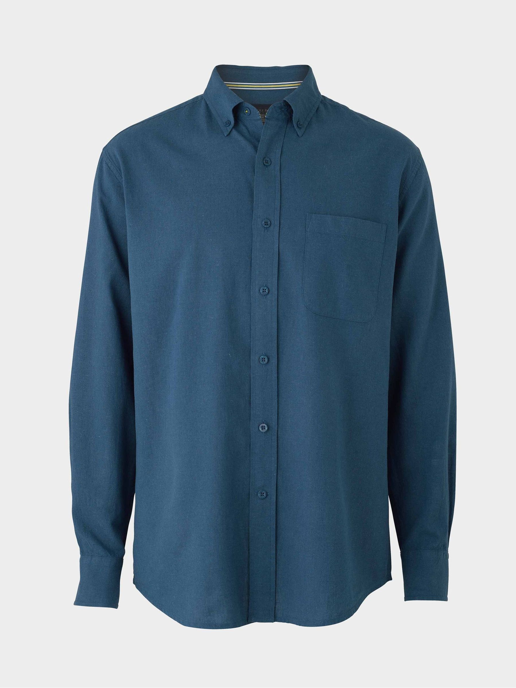 Buy Savile Row Company Dark Blue Classic Fit Linen Cotton Blend