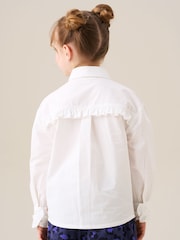 Angel & Rocket White Adelle Frill Heart Print Shirt - Image 4 of 8