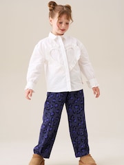 Angel & Rocket White Adelle Frill Heart Print Shirt - Image 5 of 8