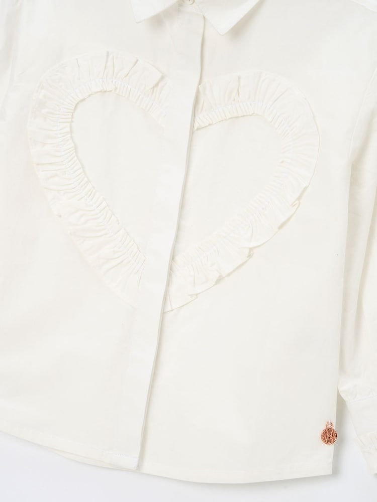 Angel & Rocket White Adelle Frill Heart Print Shirt - Image 8 of 8 Angel & Rocket White Adelle Frill Heart Print Shirt - Image 8 of 8