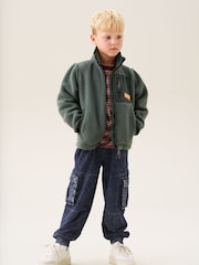 Angel & Rocket Green Aaron Zip Through Sherpa Fleece - Image 3 of 8