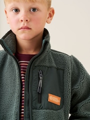 Angel & Rocket Green Aaron Zip Through Sherpa Fleece - Image 4 of 8