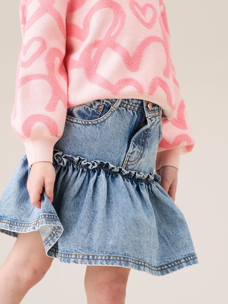 Angel & Rocket Blue Noemie Heart Pocket Denim Skirt - Image 2 of 7