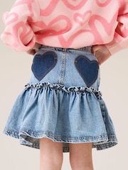 Angel & Rocket Blue Noemie Heart Pocket Denim Skirt - Image 3 of 7