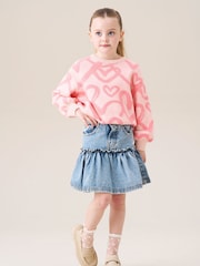 Angel & Rocket Blue Noemie Heart Pocket Denim Skirt - Image 5 of 7