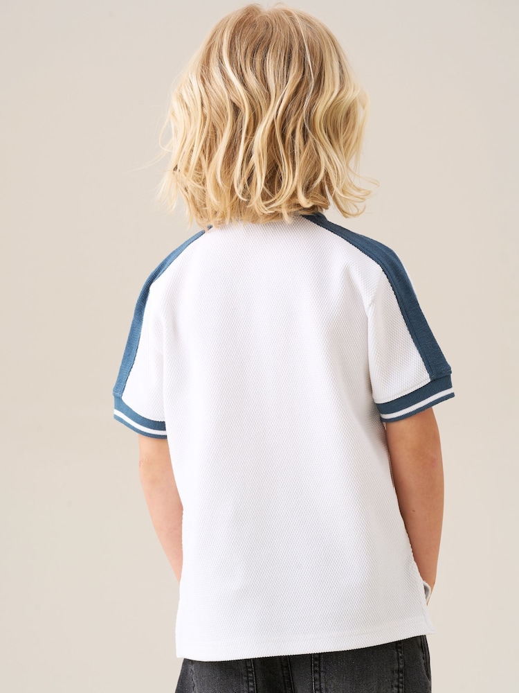 Angel & Rocket White Nolan Popcorn Knit Polo Shirt - Image 2 of 8
