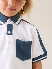 Angel & Rocket White Nolan Popcorn Knit Polo Shirt - Image 3 of 8