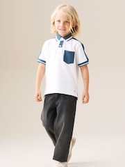 Angel & Rocket White Nolan Popcorn Knit Polo Shirt - Image 4 of 8