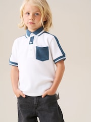 Angel & Rocket White Nolan Popcorn Knit Polo Shirt - Image 5 of 8