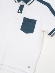 Angel & Rocket White Nolan Popcorn Knit Polo Shirt - Image 8 of 8