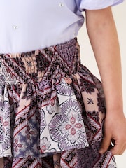 Angel & Rocket Purple Adrienne Tiered Boho Print Skirt - Image 3 of 7