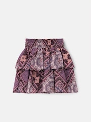 Angel & Rocket Purple Adrienne Tiered Boho Print Skirt - Image 5 of 7