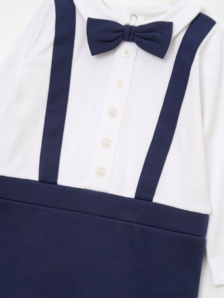 Angel & Rocket Blue Jude Smart Bow Tie Onesie - Image 5 of 5