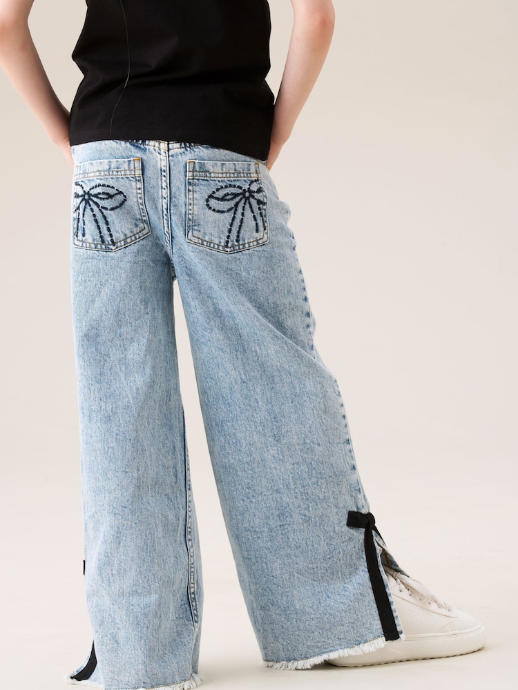 Angel & Rocket Blue Lena Bow Detail Straight Leg Jeans - Image 2 of 6