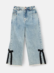 Angel & Rocket Blue Lena Bow Detail Straight Leg Jeans - Image 4 of 6