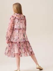 Angel & Rocket Pink Cara Printed Swing Mesh Dress - Image 3 of 7