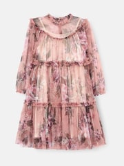 Angel & Rocket Pink Cara Printed Swing Mesh Dress - Image 5 of 7