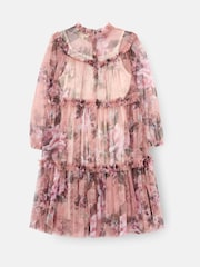 Angel & Rocket Pink Cara Printed Swing Mesh Dress - Image 6 of 7
