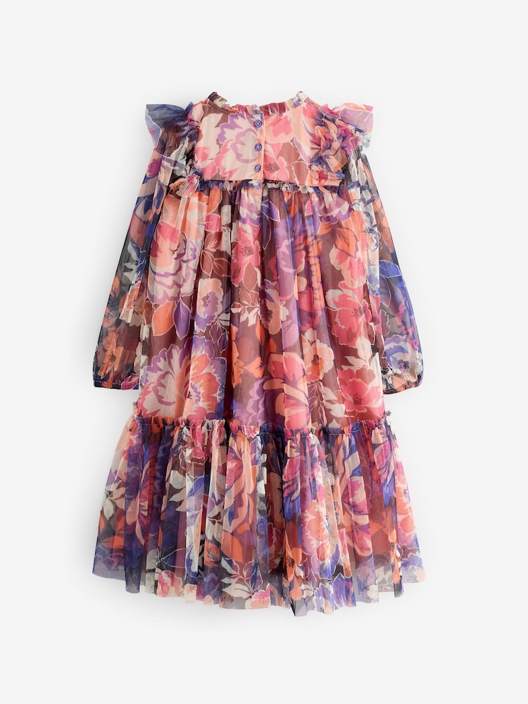 Angel & Rocket Purple Cara Printed Swing Mesh Dress - Image 2 of 5