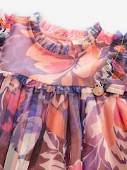 Angel & Rocket Purple Cara Printed Swing Mesh Dress - Image 3 of 5