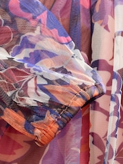 Angel & Rocket Purple Cara Printed Swing Mesh Dress - Image 4 of 5