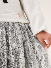 Angel & Rocket Silver Ella Sequin Skirt Sweat Dress - Image 3 of 8